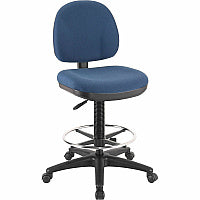 Lorell Millenia Series Adjustable Task Stool with Back Blue Seat Color - Blue - 1 Each (LLR80010)