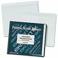 Ekonomik Check Register Forms 40 Sheet(s) - Wire Bound - 10" x 8.75" Sheet Size - 10 Columns per Sheet - White Sheet(s) - Green Print Color - Recycled - 1 Each (DD)