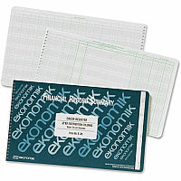 Ekonomik Financial Record Summary Check Register 40 Sheet(s) - Wire Bound - 14.75" x 8.75" Sheet Size - 20 Columns per Sheet - White Sheet(s) - Green Print Color - Recycled - 1 Each (E20)