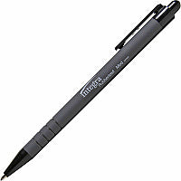 Integra Rubber Barrel Retractable Ballpoint Pens 1 mm Medium Pen Point - Retractable - Black Ink - Rubber Barrel - 1 Dozen (30031)