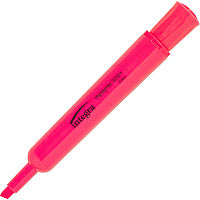Integra Chisel Desk Liquid Highlighters Chisel Marker Point - Fluorescent Pink Ink - 1 Dozen (33321)