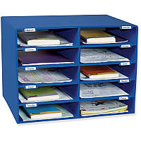 Classroom Keepers 10-Slot Mailbox 10 Compartment(s) - Compartment Size : 3" x 12.50" x 10" - 16.63" Height x 21" Width x 12.88" Depth - 70% Recycled - Blue - 1 Each (001309)