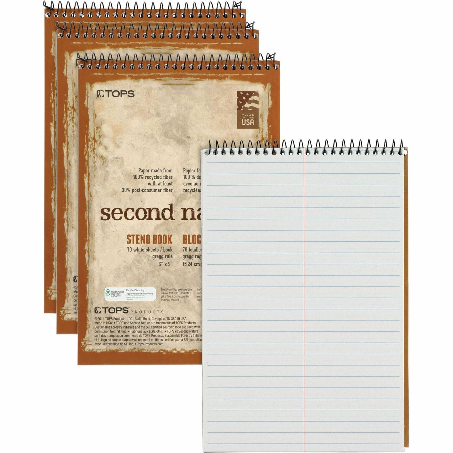 TOPS Second Nature Spiral Steno Notebook (74690)