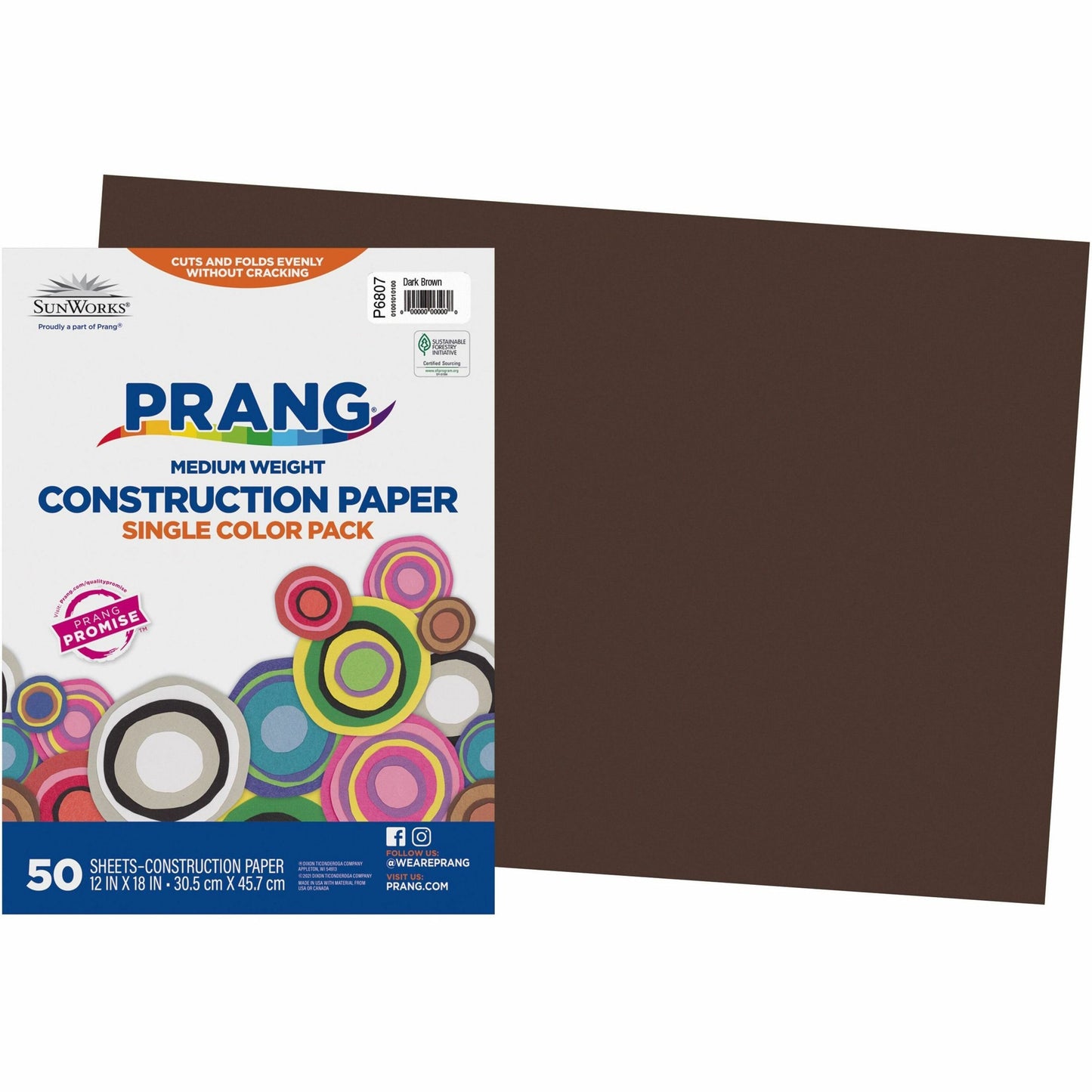 Prang Construction Paper Art Classes - 18" Width x 12" Length - Dark Brown - 50 / Pack (6807)