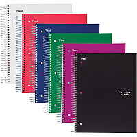 Acco Five Star Five-subject Notebook 200 Sheets - Wire Bound - 8" x 10 1/2" Sheet Size - Assorted Plastic Cover - Pocket Divider, Subject, Perforated - 1 Each (05206)