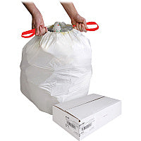Genuine Joe Flexible Drawstring Trash Can Liners Small Size - 13 gal Capacity - 25.13" Length x 24" Width x 0.90 mil (23 Micron) Thickness - Low Density - Drawstring Closure - White - Resin - 60/Box - 1 / Carton (GJO01229)