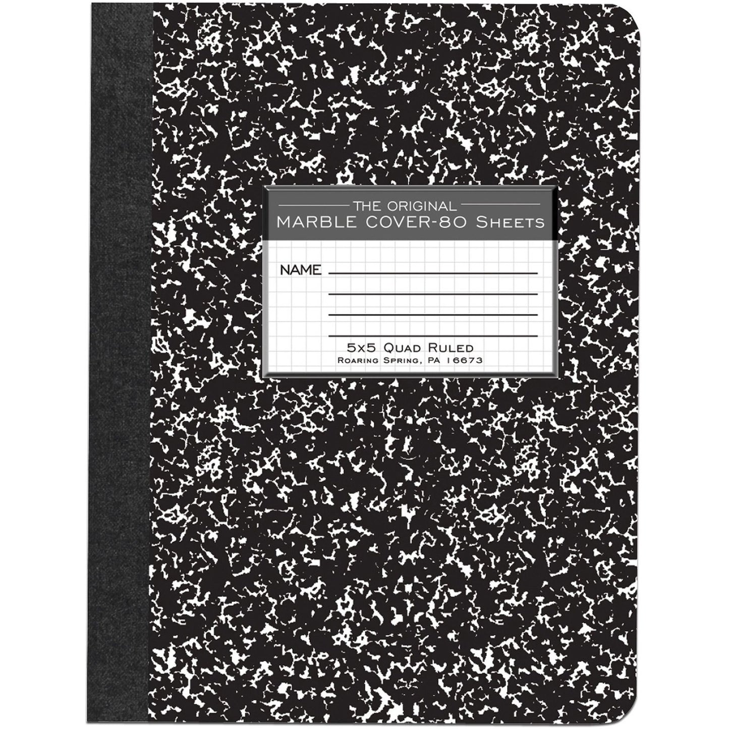 Roaring Spring Graph Ruled Hard Cover Composition Book 80 Sheets - 160 Pages - Printed - Sewn/Tapebound - Both Side Ruling Surface - 15 lb Basis Weight - 56 g/m² Grammage - 9 3/4" x 7 1/2" Sheet Size - 0.33" Height x 7.5" Width x 9.8" Length (77227)