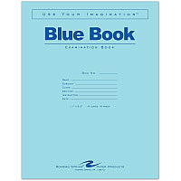 Roaring Spring 8 - sheet Blue Examination Book - Letter 8 Sheets - 16 Pages - Stapled - Red Margin - 15 lb Basis Weight - Letter - 8 1/2" x 11" Sheet Size - White Paper - Blue Cover - 50 / Pack (77517)
