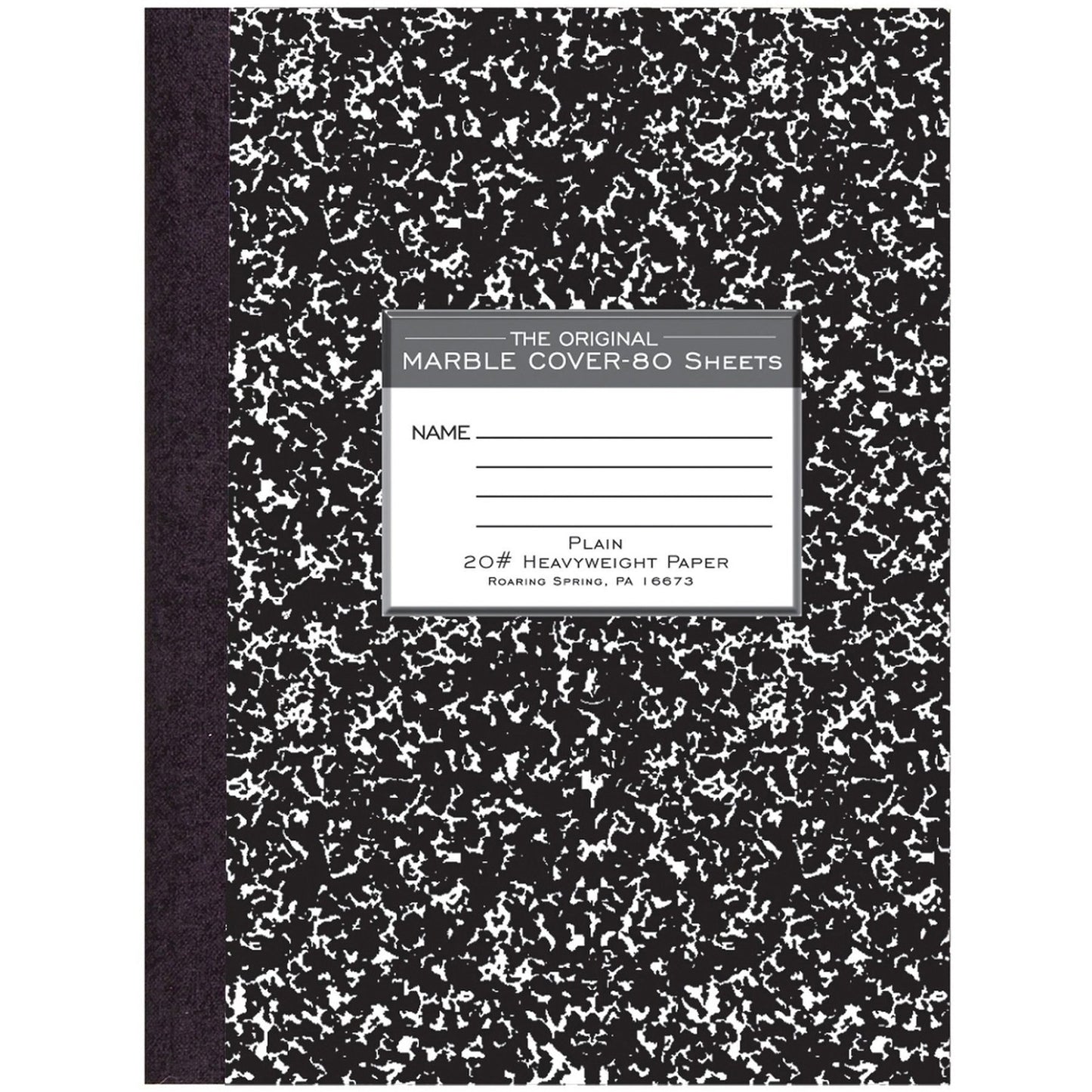 Roaring Spring Signature Collection Unruled Oversized Hard Cover Composition Book 80 Sheets - 160 Pages - Plain - Sewn/Tapebound - Red Margin - 20 lb Basis Weight - 75 g/m² Grammage - 10 1/4" x 7 7/8" Sheet Size - 0.50" Height x 7.9" Width x (77479)