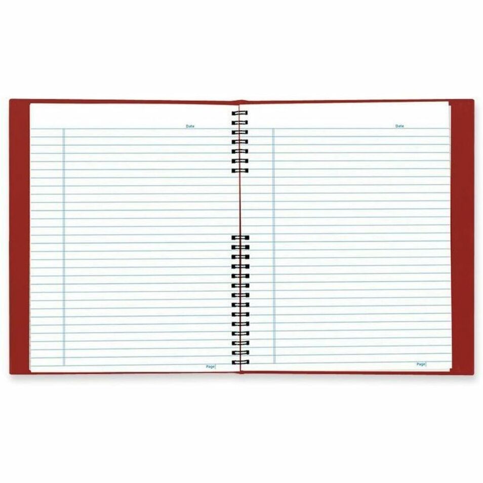 Rediform NotePro Twin - wire Composition Notebook - Letter 100 Sheets - 200 Pages - Twin Wirebound - Letter - 8 1/2" x 11" Sheet Size - White Paper - Red Lizard Cover - Pocket, Acid-free, Hard Cover, Micro Perforated, Tab, Index Sheet, Durable (A10200RED)
