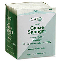 Medline Sterile Gauze Sponges 12 Ply - 3" Width x 3" Length - White - 80 / Box (PRM3312)
