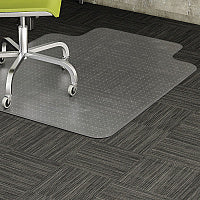 Lorell Wide Lip Low-pile Chairmat Carpeted Floor - 60" Length x 45" Width x 0.122" Thickness - Lip Size 12" Length x 25" Width - Vinyl - Clear - 1 Each (LLR69159)