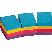 Business Source Extreme Color Adhesive Notes 1 1/2" Flag/Note Width x 2" Flag/Note Length - Rectangle - Unruled - Assorted - Self-adhesive, Repositionable, Solvent-free Adhesive - 12 / Pack (BSN16498)