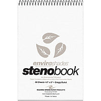 Roaring Spring Enviroshades Recycled Spiral Steno Memo Book 80 Sheets - 160 Pages - Printed - Spiral Bound - Both Side Ruling Surface - Gregg Ruled Red Margin - 15 lb Basis Weight - 56 g/m² Grammage - 9" x 6" Sheet Size - 1.25" Height x 6" Wi (12274)