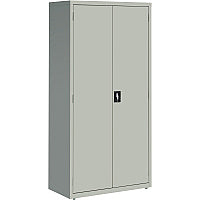 Lorell Fortress Series Storage Cabinet 36" Width x 18" Depth x 72" Height - 5 x Shelf(ves) - Recessed Locking Handle, Hinged Door, Durable - Light Gray - Powder Coated - Steel - Recycled (LLR41306)