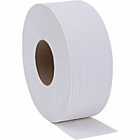 Genuine Joe(R) Jumbo Toilet Paper, 2-Ply, 650-ft. Rolls, 12 Rolls 2 Ply - 3.30" Width x 650 ft Length - 3 19/64" Core - White - 12 / Carton (GJO2565012)
