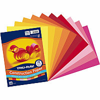 Tru-Ray Construction Paper Project, Bulletin Board - 12" Width x 9" Length - Warm Assorted - Paper - 50 / Pack (102947)