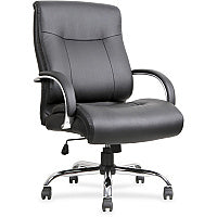Lorell Deluxe Big & Tall Chair Black Seat Color - Bonded Leather Seat Material - Black Back Color - Bonded Leather Back Material - 5-star Base - Black - 1 Each (LLR40206)