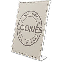 Deflecto Anti-Glare Slanted Sign Holder Portrait - 11" Height x 8.5" Width x 2.5" Depth - Acrylic - Clear - Anti-glare, Scratch Resistant, Durable, Heavy Duty, Double-sided - 1 Each (879701)