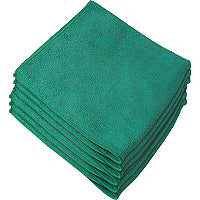 Genuine Joe General Purpose Microfiber Cloth For Multipurpose - Cloth - 16" Length x 16" Width - Chemical Resistant, Oil-free, Lint-free - Green - 12 / Bag (GJO39505)