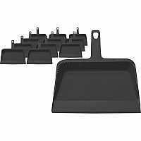 Genuine Joe Heavy-duty Plastic Dust Pan 12" Wide - Plastic - Black - 12 / Carton (GJO02406CT)