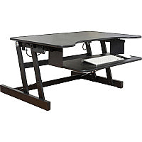 Lorell Adjustable Desk/Monitor Riser 30 lb Load Capacity - 16" Height x 32" Width x 21.50" Depth - Desktop - Black (LLR81974)