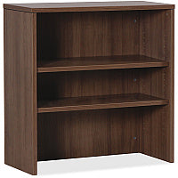 Lorell Essentials Series Stack-on Bookshelf 36" Height x 36" Width x 15" Depth - 2 Shelve(s) - Material: MFC, Polyvinyl Chloride (PVC) - Finish: Walnut, Laminate - Stackable - For Office, Book, Binder, Display Screen (LLR69975)