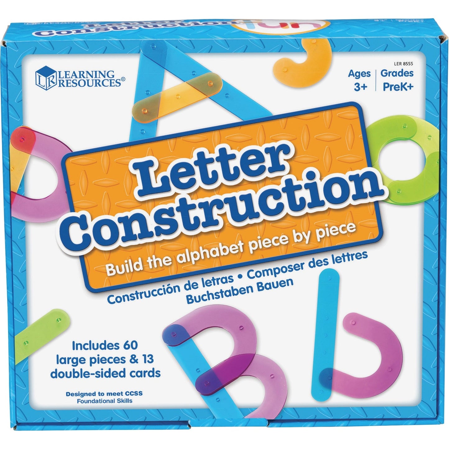 Learning Resources Letter Construction Activity Set Theme/Subject: Learning - Skill Learning: Letter Recognition, Alphabet, Mathematics, Uppercase Letters, Lowercase Letters - 3+ - 1 Set (8555)