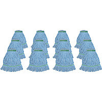 Genuine Joe Narrow Band Medium Mophead Rayon, Cotton - Blue - 12 / Carton (GJOMBL1BCT)