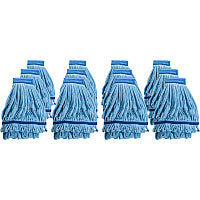 Genuine Joe Microfiber Wet Mophead Refill Small - Absorbent, Launderable, Durable - MicroFiber - Blue - 12 / Carton (GJO47538CT)