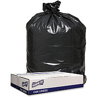 Genuine Joe Low Density Black Can Liners 56 gal Capacity - 47" Length x 43" Width x 1.20 mil (30 Micron) Thickness - Low Density - Black - Can - Recycled - 100 / Carton (GJO98210)