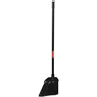 Rubbermaid Commercial Lobby Broom 7.50" Polypropylene Bristle - 28" Handle Length - Black Metal, Metal Handle - Black - 6 / Carton (637400BKCT)