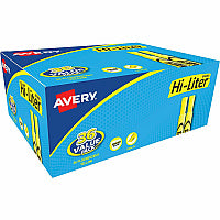 Avery(R) Hi-Liter Desk-Style Highlighters Chisel Marker Point - Fluorescent Yellow Ink - Water Based - 36 / Box (98208)