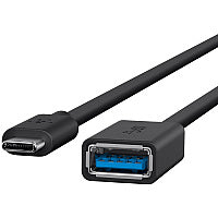 Belkin USB-C to USB-A Adapter - USB 3.0 Charger - 5 Gbps - Black 6" USB Data Transfer Cable for Flash Drive, Keyboard, Mouse - First End: 1 x USB 3.0 Type A - Male - Second End: 1 x USB 3.0 Type C - Male - 5 Gbit/s - Black - 1 Each (B2B150BLK)