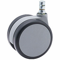 Master Caster Gemini Heavy-Duty Chair Mat Casters 3" Diameter - 220 lb Load Capacity - Urethane - Black, Gray - 5 / Set (70415)