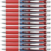 EnerGel EnerGel RTX Liquid Gel Pens 0.5 mm Fine Needle Pen Point - Refillable - Retractable - Red Ink - Gel-based - Blue Barrel - Stainless Steel Tip - 12 / Box (BLN75BBX)