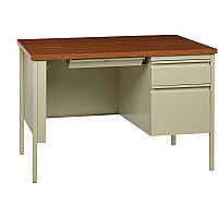 Lorell Fortress Series 45-1/2" Right Single-Pedestal Desk 29.5" Height x 45.5" Width x 24" Depth, x 1.1" Thickness Table TopBox, File Drawer(s) - Single Pedestal on Right Side - Square Edge (LLR66947)