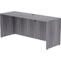 Lorell Essentials Series Credenza Shell 29.5" Height x 70.9" Width x 23.6" Depth - Laminate, Weathered Charcoal Table Top - Modesty Panel, Grommet, Durable, Adjustable Floor Guide (LLR69552)