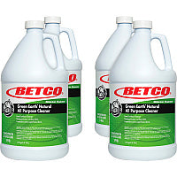 Green Earth Natural All Purpose Cleaner Concentrate - 128 fl oz (4 quart) - Clean Scent - Bio-based, Solvent-free, Streak-free, Non-smearing, Versatile - Green Bottle - 4 / Carton (1980400CT)