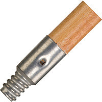 Rubbermaid Commercial Threaded Tip Wood Broom Handle 1.30" Diameter - Natural, Lacquer - Metal, Wood - 12 / Carton (636400CT)
