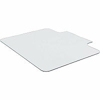 Lorell Tempered Glass Chairmat with Lip Hardwood Floor, Carpet48" Width x 36" Depth - Lip Size 23" Length x 6" Width - Tempered Glass - Clear - 1 Each (LLR82836)