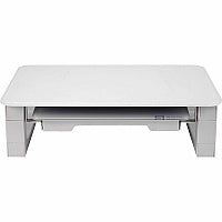 Quartet Monitor Riser with Glass Dry-Erase Board Desktop 100 lb Load Capacity - 5" Height x 10" Width - Desktop - White (Q090GMRW01)