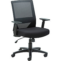 Lorell SOHO Mesh Mid-Back Task Chair Gray Seat Color - Fabric Seat Material - Gray Back Color - Fabric Back Material - Mid Back - 5-star Base - Black - Armrest - 1 Each (LLR41840)