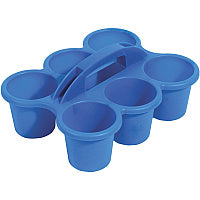 Deflecto Antimicrobial Kids 6 Cup Caddy 6 Compartment(s) - 5.29" Height x 12.07" Width x 9.55" Depth - Lightweight, Portable, Antimicrobial, Easy to Clean, Handle, Stackable, Mildew Resistant - Blue - Plastic, Polypropylene - 1 Each (39509BLU)