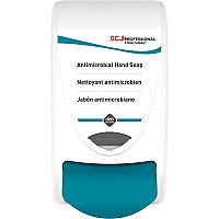 SC Johnson Cleanse AntiBac Dispenser Manual - 1.06 quart Capacity - Hygienic, Push Button, Anti-bacterial, Site Window, Locking Mechanism, Durable - White - 1 Each (ANT1LDS)