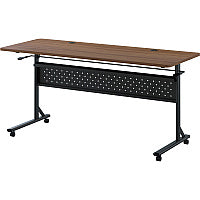 Lorell Shift 2.0 Flip and Nesting Mobile Table Laminated Rectangle Top - 60" Table Top Length x 24" Table Top Width x 1" Table Top Thickness - 29.50" Height - Assembly Required - Walnut - 1 Each (LLR60764)