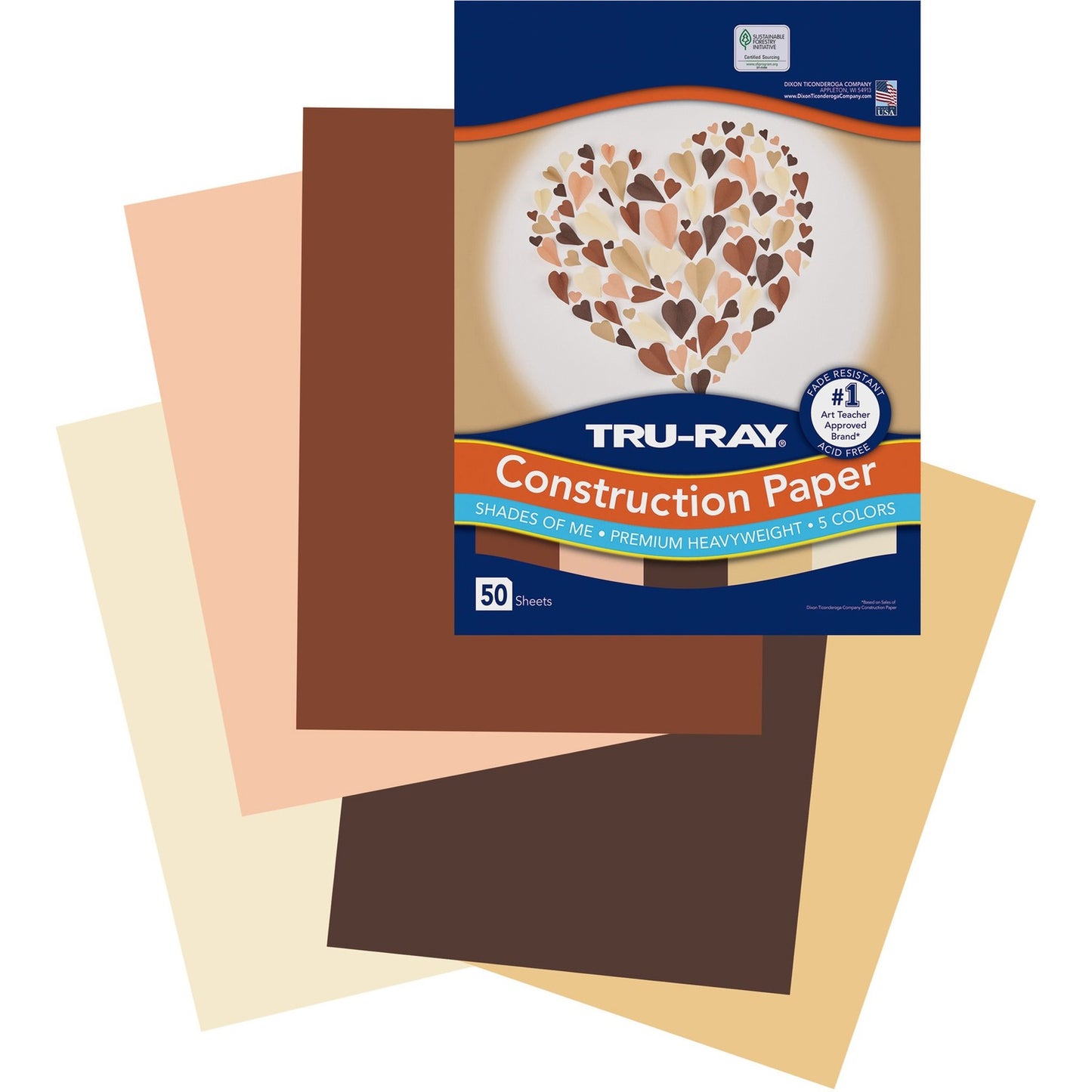 Tru-Ray Construction Paper Art Project, Craft Project - 9" Width x 12" Length - 76 lb Basis Weight - Assorted - Fiber, Sulphite - 50 / Pack (P102949)