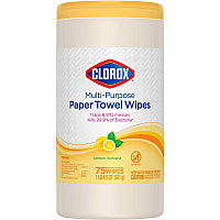 Clorox Multipurpose Paper Towel Wipes Lemon Verbena Scent - Pre-moistened, Textured, Residue-free - White - 75 Tub - 1 Each (32578)