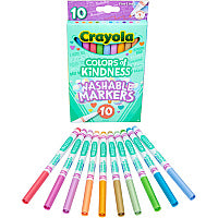 Crayola Colors of Kindness Markers Fine Marker Point - Washable - Multicolor Ink - Water Based - Assorted Barrel - 10 / Pack (587807)
