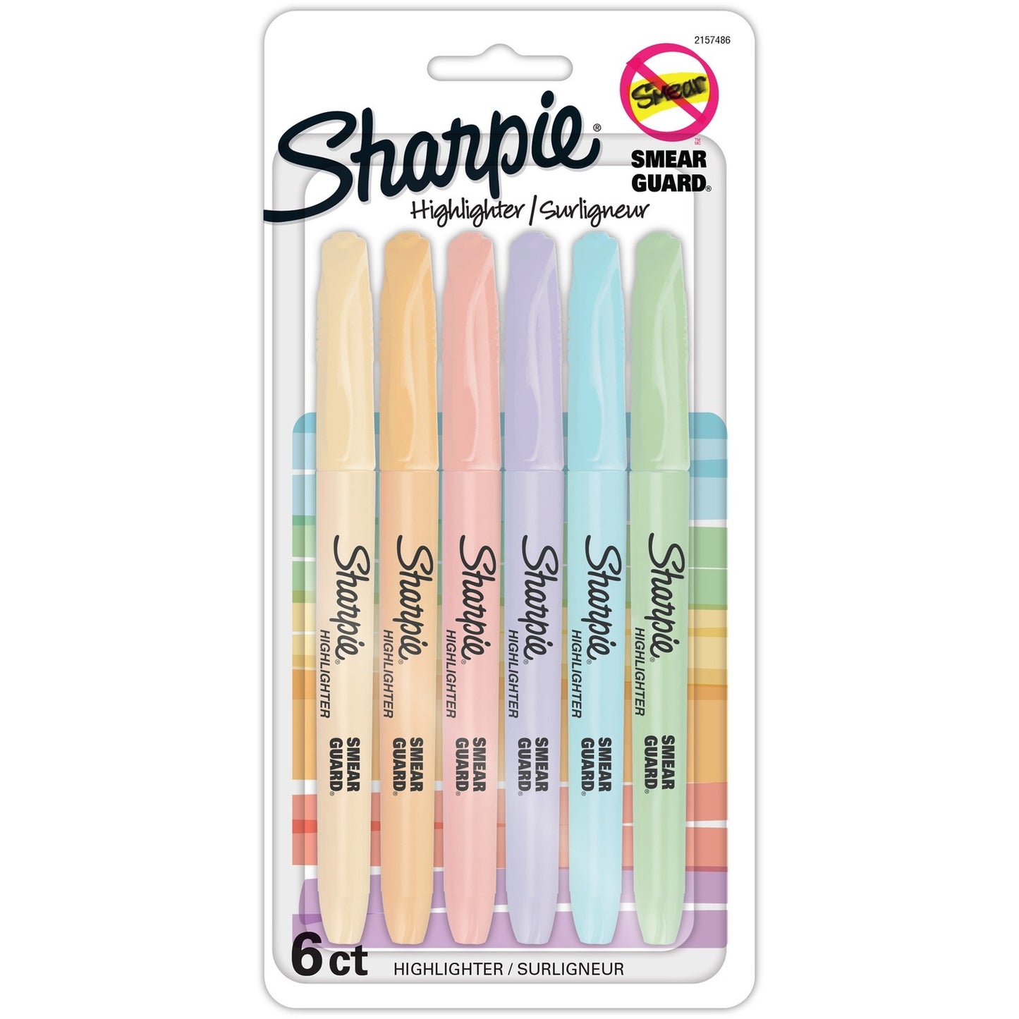 Sharpie Accent Highlighters w/Smear Guard Chisel Marker Point - Assorted Ink - 6 / Pack (2157486)